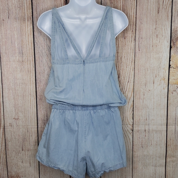 Fabletics Liza chambray denim strappy romper *BOGO* - Picture 3 of 6